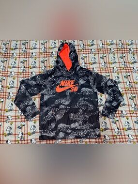 Nike Black Speckled Hoodie with Bright Pink Interior